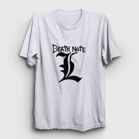 Presmono Logo L V3 Anime Death Note Beyaz Unisex T-shirt