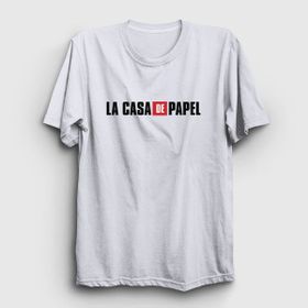 Presmono Logo La Casa De Papel Beyaz Unisex T-shirt