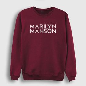 Presmono Logo Marilyn Manson Kırmızı Unisex Sweatshirt