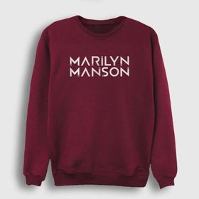Presmono Logo Marilyn Manson Kırmızı Unisex Sweatshirt
