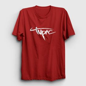 Presmono Logo Tupac Shakur Kırmızı Unisex T-shirt