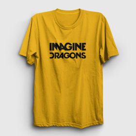 Presmono Logo V2 Imagine Dragons Sarı Unisex T-Shirt