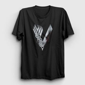 Presmono Logo Vikings Siyah Unisex T-Shirt
