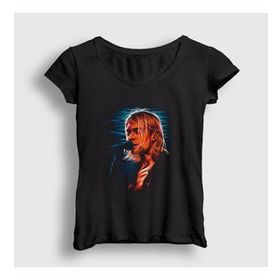 Presmono Mic Nirvana Kurt Cobain Kadın T-shirt