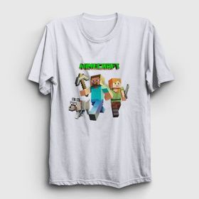 Presmono Miners Minecraft Beyaz Unisex T-Shirt