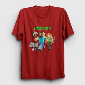 Presmono Miners Minecraft Kırmızı Unisex T-Shirt