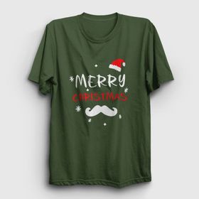Presmono Mustache Merry Christmas Yılbaşı Kadın T-shirt
