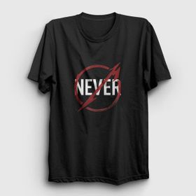 Presmono Never Metallica Siyah Unisex T-Shirt