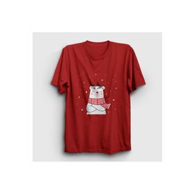 Presmono Polar Bear Kutup Ayısı Yılbaşı Kırmızı Unisex T-shirt