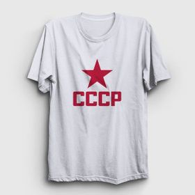 Presmono Red Cccp Sovyetler Birliği Beyaz Unisex T-shirt