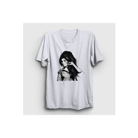 Presmono Retro Amy Winehouse Beyaz Unisex T-shirt