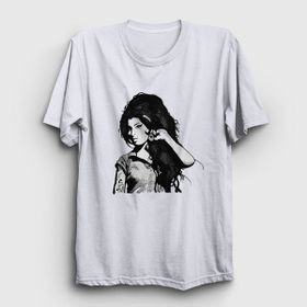 Presmono Retro Amy Winehouse Beyaz Unisex T-shirt