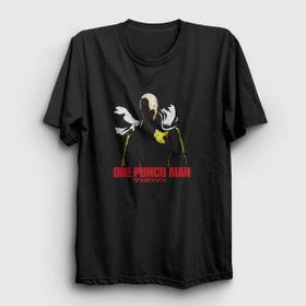 Presmono Saitama Anime One Punch Man Siyah Unisex T-Shirt