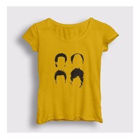 Presmono Sarı Heads Seinfeld Kadın T-Shirt