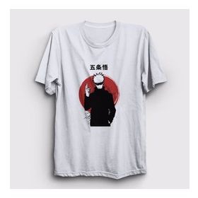 Presmono Satoru Anime Jujutsu Kaisen Beyaz Unisex T-Shirt