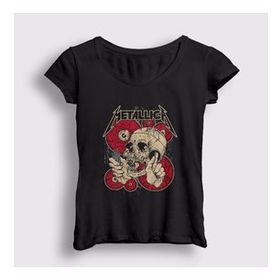 Presmono Shortest Straw Metallica Kadın T-shirt