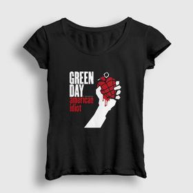 Presmono Siyah American Idiot Green Day Kadın T-Shirt