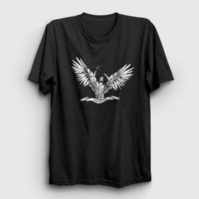 Presmono Siyah Angel Gym Fitness Zyzz Kadın T-shirt