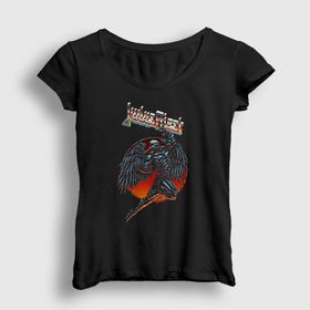 Presmono Siyah Angel Judas Priest Kadın T-Shirt