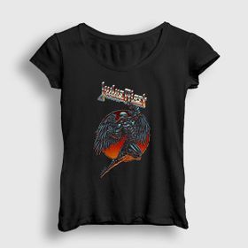 Presmono Siyah Angel Judas Priest Kadın T-Shirt