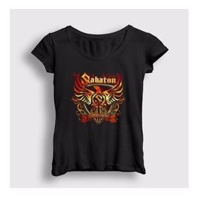 Presmono Siyah Arms Sabaton Kadın T-Shirt