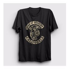 Presmono Siyah California V2 Sons Of Anarchy Unisex T-Shirt