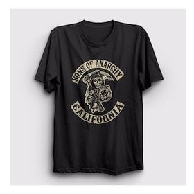 Presmono Siyah California V2 Sons Of Anarchy Unisex T-Shirt
