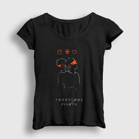 Presmono Siyah Cencor Twenty One Pilots Kadın T-Shirt