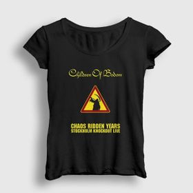 Presmono Siyah Chaos Children of Bodom Kadın T-Shirt