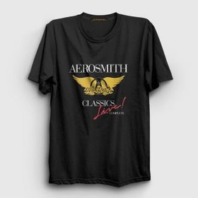 Presmono Siyah Classics Aerosmith Kadın T-Shirt