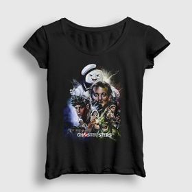 Presmono Siyah Cover Film Hayalet Avcıları Ghostbusters Kadın T-Shirt