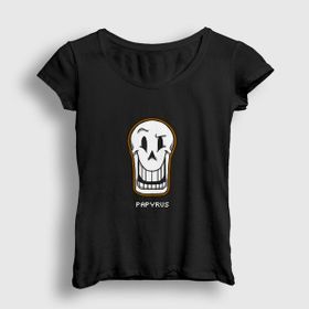 Presmono Siyah Face Papyrus Undertale Kadın T-Shirt