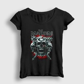 Presmono Siyah Festival Mayhem Kadın T-Shirt