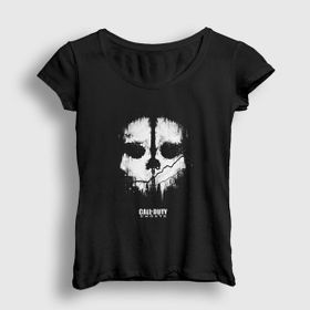 Presmono Siyah Ghosts Call Of Duty Kadın T-Shirt