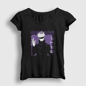 Presmono Siyah Gojo Anime Jujutsu Kaisen Kadın T-Shirt