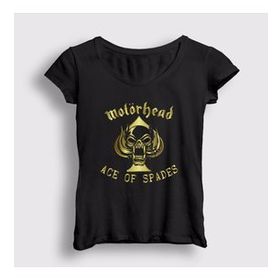 Presmono Siyah Gold Ace Of Spades Motörhead Kadın T-Shirt