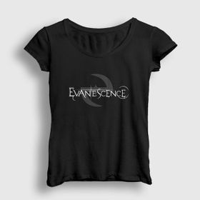 Presmono Siyah Gold Logo Evanescence Kadın T-Shirt
