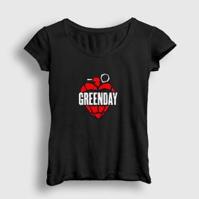 Presmono Siyah Grenade Green Day Kadın T-Shirt