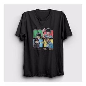 Presmono Siyah Humanz Gorillaz Unisex T-Shirt