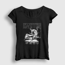 Presmono Siyah Icarus Led Zeppelin Kadın T-Shirt