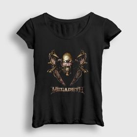 Presmono Siyah Iron Megadeth Kadın T-Shirt