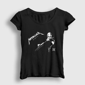 Presmono Siyah Jaymz Metallica Kadın T-Shirt