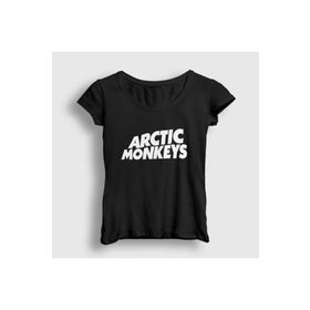Presmono Siyah Logo Arctic Monkeys Kadın T-shirt