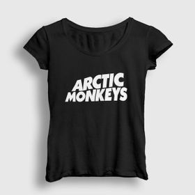 Presmono Siyah Logo Arctic Monkeys Kadın T-shirt