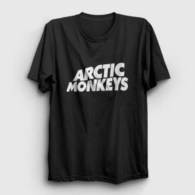 Presmono Siyah Logo Arctic Monkeys Kadın T-shirt