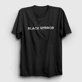 Presmono Siyah Logo Black Mirror Kadın T-Shirt