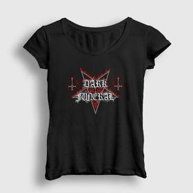 Presmono Siyah Logo Dark Funeral Kadın T-Shirt