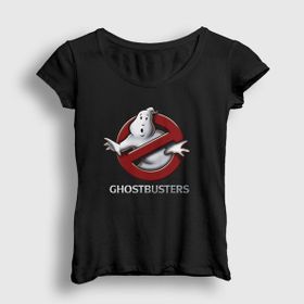 Presmono Siyah Logo Film Hayalet Avcıları Ghostbusters Kadın T-Shirt