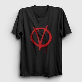 Presmono Siyah Logo Film V For Vendetta Unisex T-Shirt