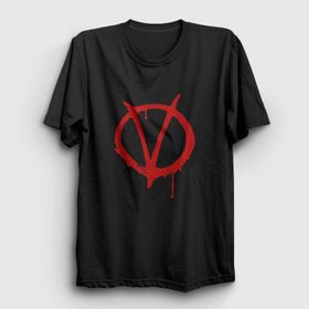 Presmono Siyah Logo Film V For Vendetta Unisex T-Shirt